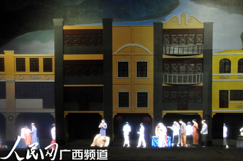 廣西規劃館內展示騎樓歷史的立體動畫