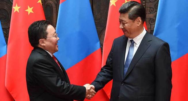 習近平會見蒙古國總統額勒貝格道爾吉