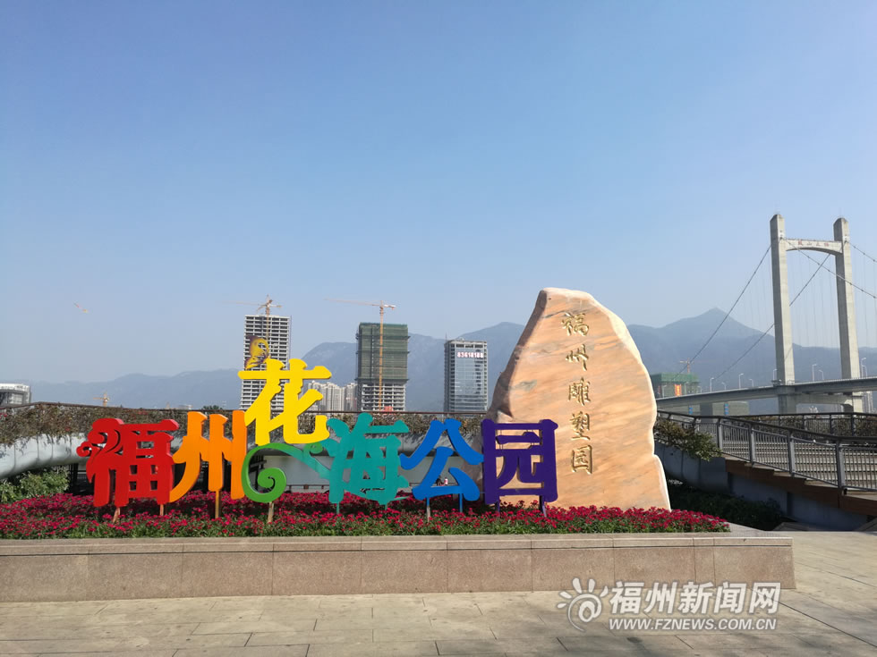 “福州藍(lán)”下,福州公園成金色花海